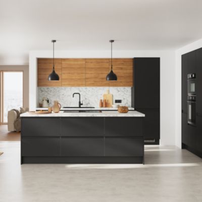 Façade de cuisine sous-hotte / casserolier Garcinia noir mat l. 49,7 x H. 35,6 cm GoodHome - Goodhome