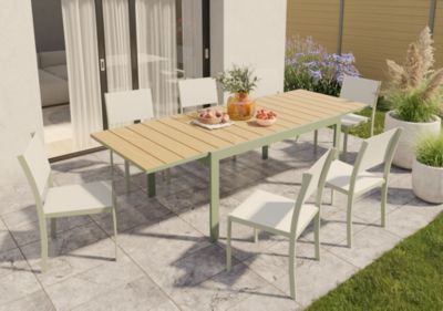 Salon de jardin table extensible et chaises 6 personnes GoodHome