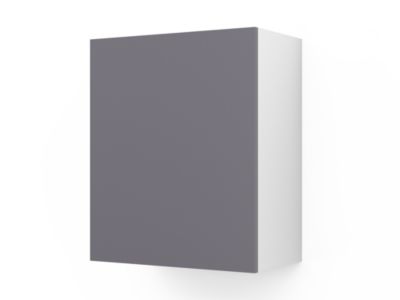 Meuble haut de cuisine avec 1 porte GoodHome Stevia gris brillant L. 60 x H. 72 cm