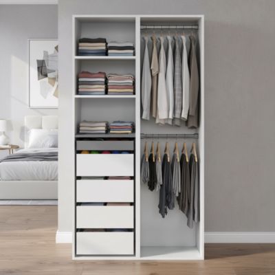 Dressing ouvert blanc GoodHome Atomia H. 187,5 x L. 100 x P. 58 cm - Goodhome