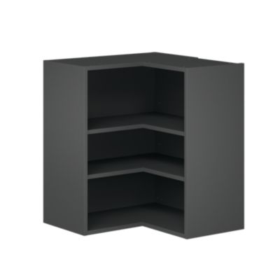 Caisson haut d'angle de cuisine 2 portes Caraway GoodHome anthracite H. 72 cm x l. 63 cm - Goodhome