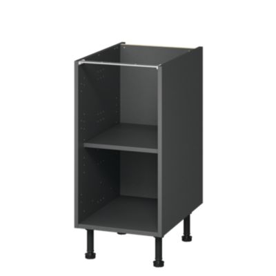 Caisson bas de cuisine Caraway GoodHome anthracite H. 72 cm x l. 40 cm - Goodhome
