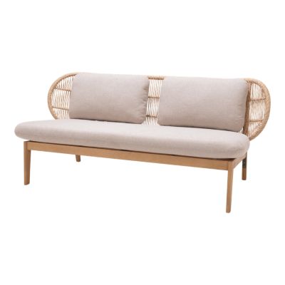 Canapé de jardin Hania en bois d'eucalyptus et aluminium 2 places GoodHome