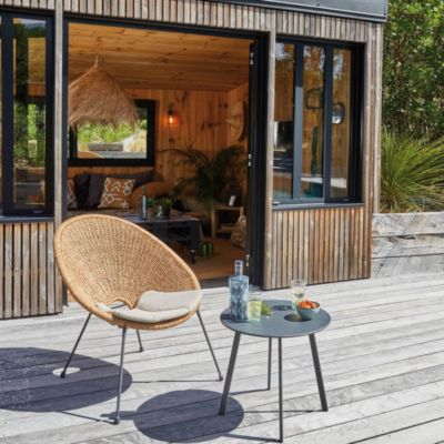 Salon bas de jardin Tornado 2 fauteuils + 1 table basse Massai