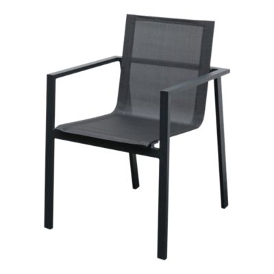 Fauteuil de jardin Galini aluminium noir H.84 cm GoodHome