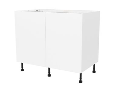 Meuble bas de cuisine avec 2 portes GoodHome Stevia blanc mat l.100 x H.72 cm - Goodhome