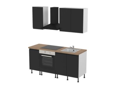 Cuisine complète sans électroménager Garcinia noir mat GoodHome - Goodhome