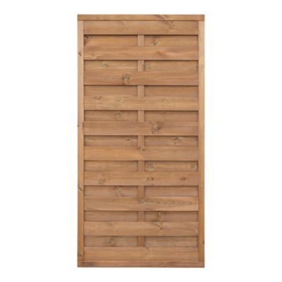 Panneau droit de clôture Arve 2 en bois traité marron ép.30 mm L. 180 x H.180 cm