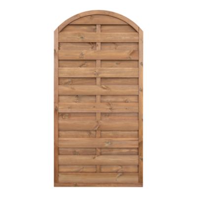 Panneau arc de clôture Arve 2 en bois traité marron ép.30 mm L. 180 x H.180 cm