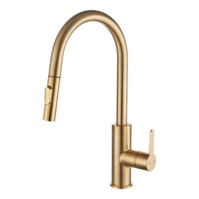 Mitigeur de cuisine doré chromé avec douchette GoodHome Zanthe