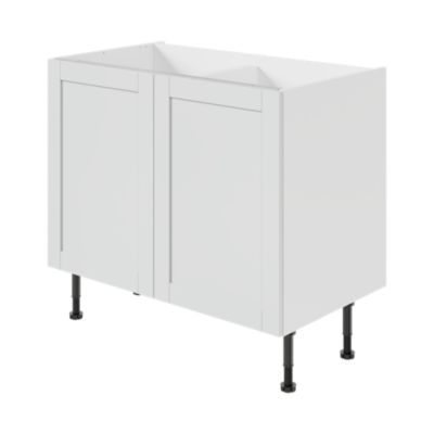 Meuble bas de cuisine avec 2 portes GoodHome Ash gris mat L. 100 x H. 72 cm - Goodhome