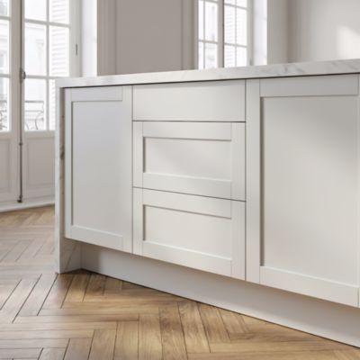 Meuble bas de cuisine avec 3 tiroirs GoodHome Ash gris mat L. 60 x H. 72 cm - Goodhome