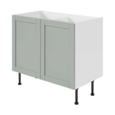 Meuble bas de cuisine 2 portes GoodHome Ash vert sauge L. 100 x H. 72 cm - Goodhome