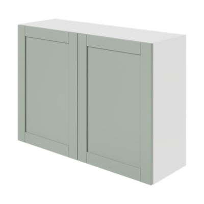 Meuble haut de cuisine avec 2 portes GoodHome Ash vert sauge L. 100 x H. 72 cm - Goodhome