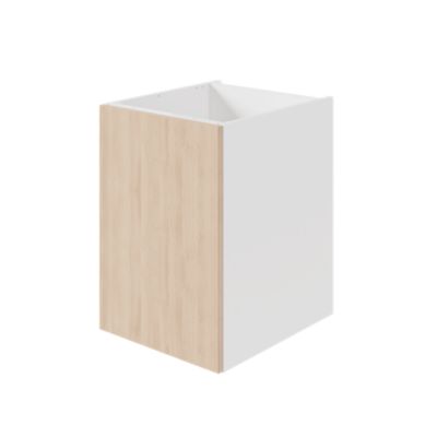 Meuble bas de cuisine avec 1 porte GoodHome Chia effet chêne clair et blanc L. 50 x H. 72 cm - Goodhome
