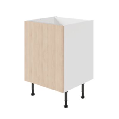 Meuble bas de cuisine avec 1 porte GoodHome Chia effet chêne clair et blanc L. 60 x H. 72 cm - Goodhome