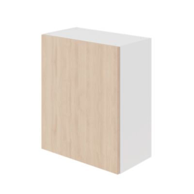 Meuble haut de cuisine avec 1 porte GoodHome Chia effet chêne clair et blanc L. 60 x H. 72 cm - Goodhome