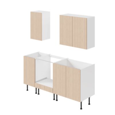 Cuisine complète GoodHome Chia effet chêne clair et blanc sans électroménager - Goodhome