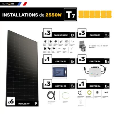 Kit panneau solaire Ultrawatt avec fixation joint debout 2550W
