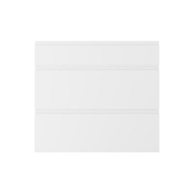 Façade de cuisine 1 tiroir et 2 casseroliers Garcinia blanc mat l. 79,7 x H. 71,5 cm GoodHome