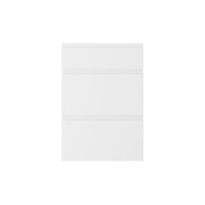 Façade de cuisine 1 tiroir et 2 casseroliers Garcinia blanc mat l. 50 x H. 72 cm GoodHome