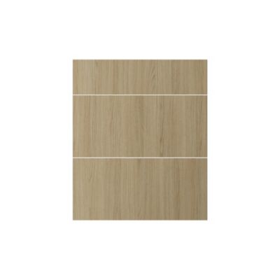 Façade de cuisine 1 tiroir et 2 casseroliers Elcot effet chêne l.59,7 x H.71,5 cm GoodHome - Goodhome