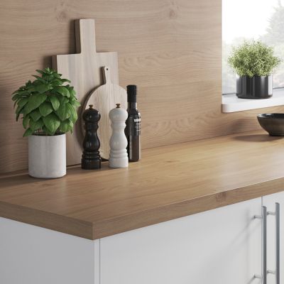 Crédence de cuisine effet bois brut Rustic GoodHome l. 200 x 60 cm x Ép. 8 mm - Goodhome