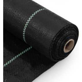 50m² Toile de Paillage Anti Mauvaises Herbes Géotextile en PP Excellente Perméabilité Installation Facile Noir 1x50m 60g/m²