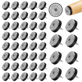 50x patins en feutre noir avec vis - Protections de sol 20 mm - Protections de meubles - Protections de pieds de chaise