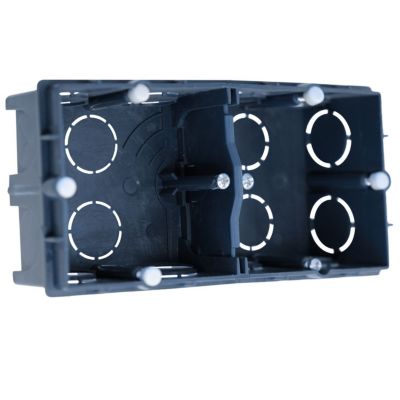 52110 Eur'ohm Xl Tradi Boîte D'encastrement à Sceller 2 Postes Entraxe 57mm P40 Pour Murs Maçonnés