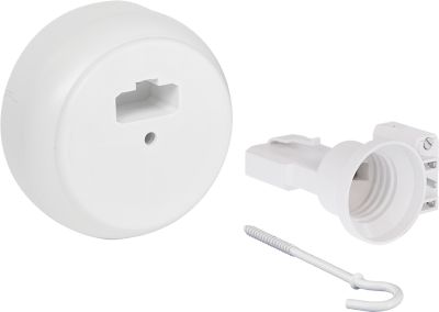 53098 Eur'ohm Xl Tradi Point De Centre Dcl En Saillie D85 P40mm + Fiche/douille Dcl E27
