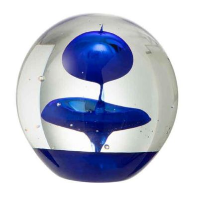 J-line Presse-Papier Déco Bulle en Verre 10cm Bleu - vue 2