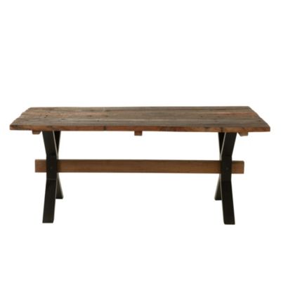 J-line Table à Manger en Bois Vieilli Fannie 180cm Marron - vue 2