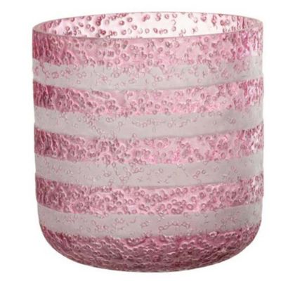 J-line Photophore Design en Verre Lignes 15cm Rose - vue 2