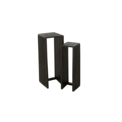 J-line Lot de 2 Tables d'Appoint en Bois Teck 88cm Marron - vue 2