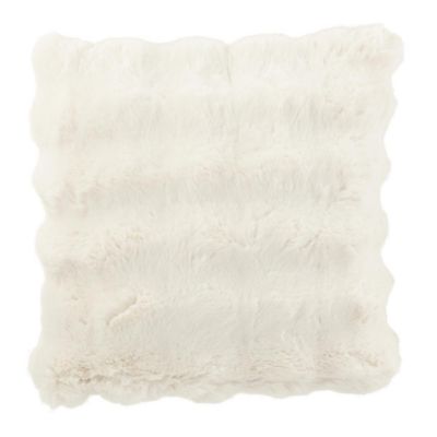 J-line Coussin Déco Uni Wave 45x45cm Blanc - vue 2