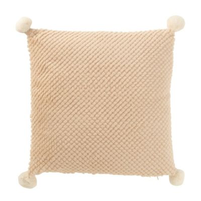 J-line Coussin Déco à Pompons Ulysse 45x45cm Beige - vue 2