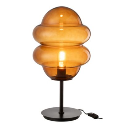 J-line Lampe à Poser en Verre Cuillere Miel 52cm Marron - vue 2