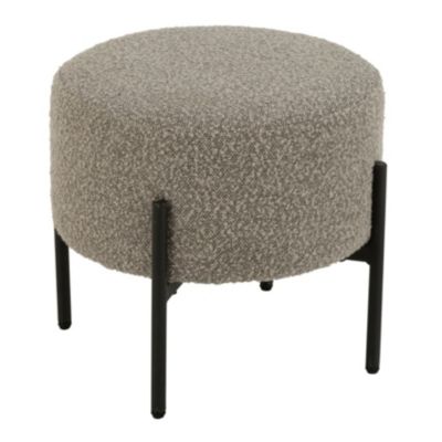 J-line Tabouret en Tissu Bouclé Aldo 44cm Gris - vue 2