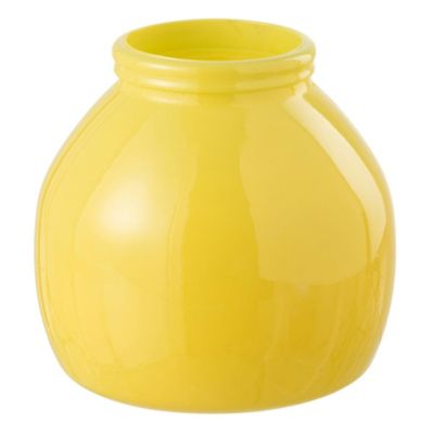 J-line Vase Déco en Verre Cocoon 20cm Jaune - vue 2