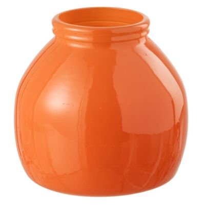 J-line Vase Déco en Verre Cocoon 20cm Orange - vue 2