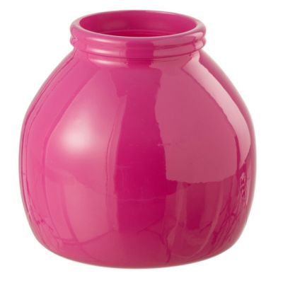 J-line Vase Déco en Verre Cocoon 20cm Rose - vue 2