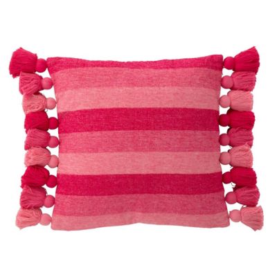J-line Coussin Déco à Pompons Polly 50x50cm Rose - vue 2