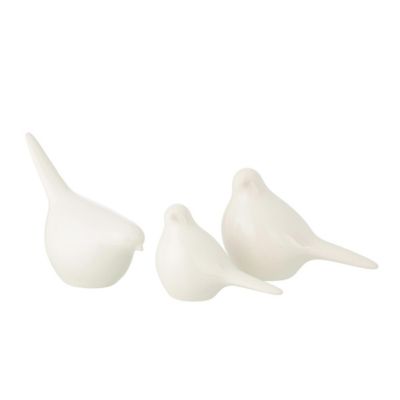 J-line Lot de 3 Oiseaux Déco en Porcelaine Envol 18cm - vue 2