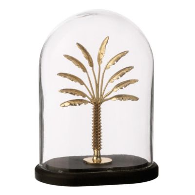 J-line Cloche Déco en Verre Palmier 22cm Or - vue 2