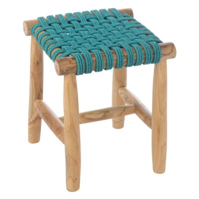 J-line Tabouret en Teck Erin 45cm Bleu - vue 2