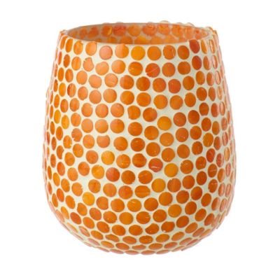 J-line Photophore Mosaïque en Verre Burl 12cm Orange - vue 2