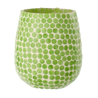 J-line Photophore Mosaïque en Verre Burl 12cm Vert - vue 2