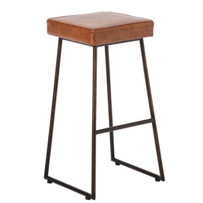 J-line Tabouret de Bar en Cuir Austin 73cm Beige - vue 2