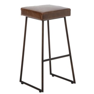 J-line Tabouret de Bar en Cuir Austin 73cm Marron - vue 2